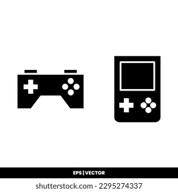 Plantilla del logotipo de la ilustración del vector del icono Gamepad para muchos fines. Aislado sobre fondo blanco.