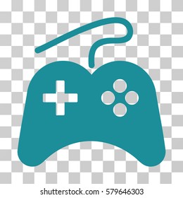 Gamepad icon. Vector illustration style is flat iconic symbol, soft blue color, transparent background. Designed for web and software interfaces.