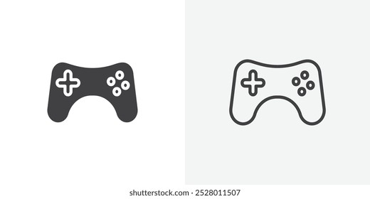 Gamepad icon vector icon set in black and white color.