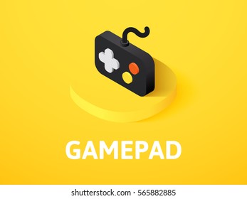 Gamepad icon, vector symbol in flat isometric style isolated on color background