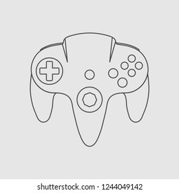 Gamepad icon Videogame controller Vector illustration Linear symbol