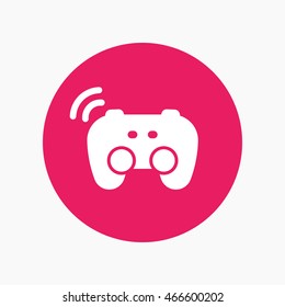 gamepad icon, wireless game controller, video gaming round pictogram