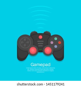 Gamepad Icon.Joystick.Device for video games.Wireless equipment, controller. An element for design. Vector illustration in flat style.