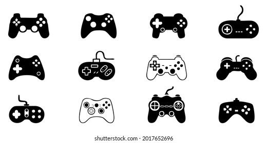 Gamepad icons in black color on white background