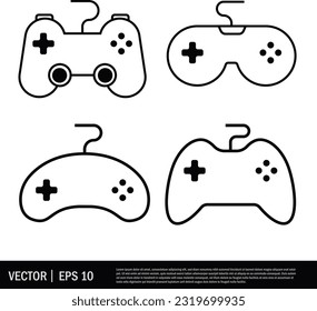 The Gamepad icons collection. Gamepad icon in line-art style. Set