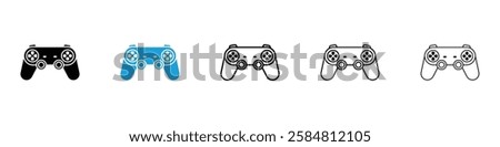 Gamepad icons collection vectors in black and blue