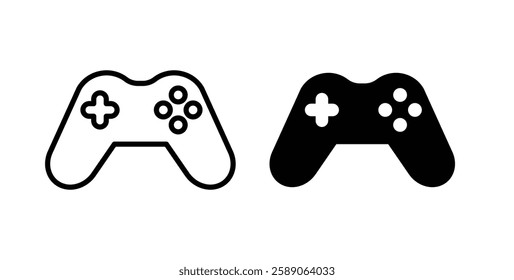 Gamepad icons thin line illustrations designs