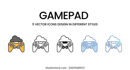 Iconos de Gamepad conjunto de Vectores ilustración de stock.