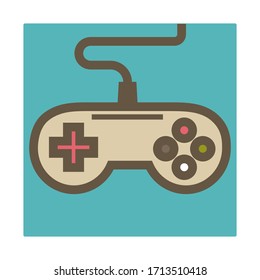 Gamepad isolated icon, game controller, joystick symbol vector. Video game console, gaming and joypad, gamer device, connection by wire. Buttons and control sticks, playstation controlling element