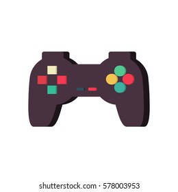 gamepad isolated. Joystick on white background. Vintage video game gadget. console accessory