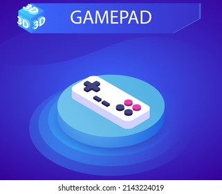 Gamepad isometric design icon. Vector web illustration. 3d colorful concept