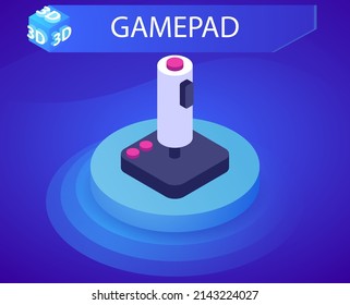 Gamepad isometric design icon. Vector web illustration. 3d colorful concept