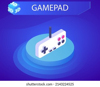 Gamepad isometric design icon. Vector web illustration. 3d colorful concept