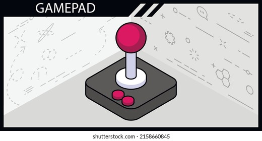 Gamepad isometric design icon. Vector web illustration. 3d colorful concept