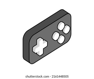 Gamepad Isometric Design Icon. Vector Web Illustration. 3d Colorful Concept