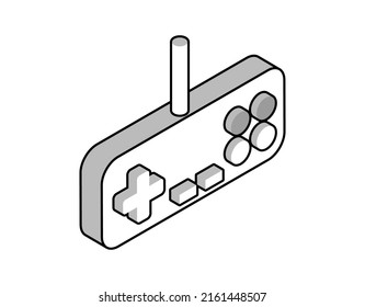 Gamepad Isometric Design Icon. Vector Web Illustration. 3d Colorful Concept