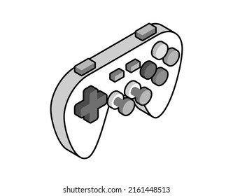 Gamepad isometric design icon. Vector web illustration. 3d colorful concept