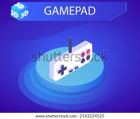 Gamepad isometric design icon. Vector web illustration. 3d colorful concept