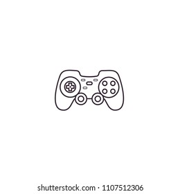Gamepad, joypad, joystick, controller for game console and videogames - thin line icon on isolated background. 