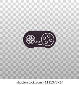 Gamepad, joypad, joystick, controller for game console and videogames - black silhouette icon on isolated transparent background in minamal design. 