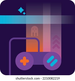 Gamepad, joystick controller, entertainment gameplay symbol