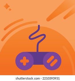 Gamepad, joystick controller, entertainment gameplay symbol on a cosmic background