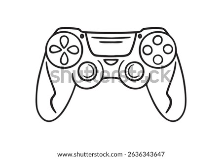 gamepad or joystick doodle hand drawn icon. Outline drawing gamepad or joystick line clipart symbol. Vector illustration