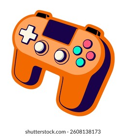 gamepad joystick game controller flat color vector illustration template design