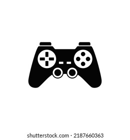 gamepad, icono de joystick en glifo plano negro, estilo relleno aislado en fondo blanco