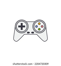 gamepad,  joystick icon in color, isolated on white background 