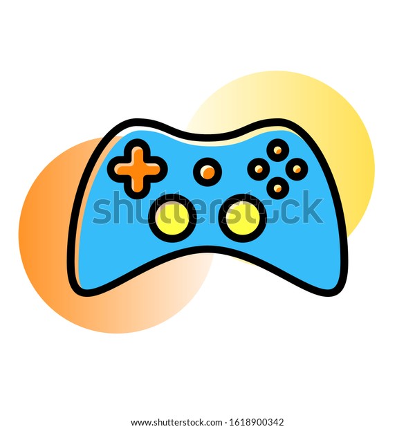 かわいいかわいいゲームコントローラーゲームパッドのマスコットベクター漫画イラスト のベクター画像素材 ロイヤリティフリー Shutterstock