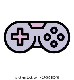 Gamepad joystick icon. Outline gamepad joystick vector icon for web design isolated on white background
