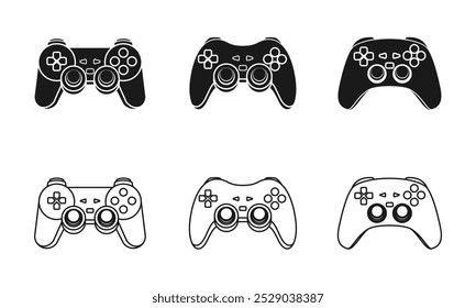 gamepad or joystick icon set vector illustration isolated on white background.