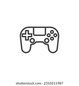 Gamepad joystick line icon. linear style sign for mobile concept and web design. Game controller outline vector icon. Symbol, logo illustration. Vector graphics