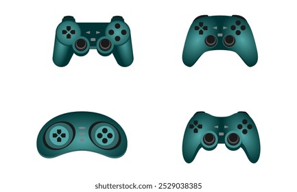 gamepad or joystick set vector illustration isolated on white background.