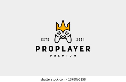 gamepad king logo vector design illustration