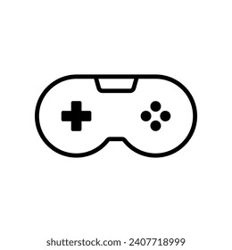 Gamepad line icon isolated on white background.