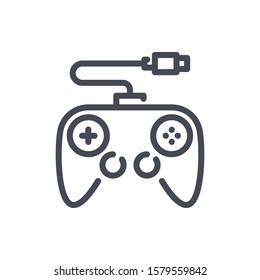 Gamepad line icon. Joystick and game controller vector outline sign.