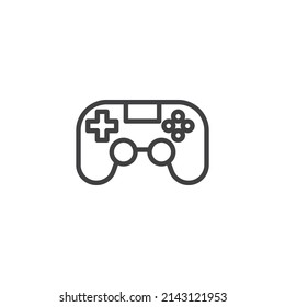 Icono de línea Gamepad. signo de estilo lineal para concepto móvil y diseño web. Icono de vector de contorno de control de videojuegos. Símbolo, ilustración del logotipo. Gráficos vectoriales