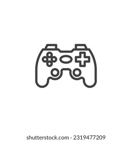 Icono de línea Gamepad. signo de estilo lineal para concepto móvil y diseño web. Icono del vector de contorno del controlador de vídeo. Símbolo, ilustración del logotipo. Gráficos vectoriales