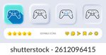 Gamepad line icon. Neumorphic, Flat shadow, 3d buttons. Game joystick sign. symbol. Line gamepad icon. Social media icons. Vector