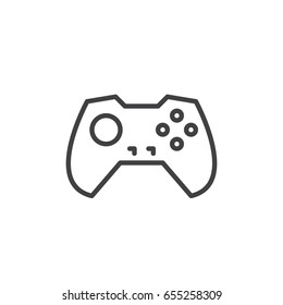 Gamepad line icon, outline vector sign, linear style pictogram isolated on white. Symbol, logo illustration. Editable stroke. Pixel perfect