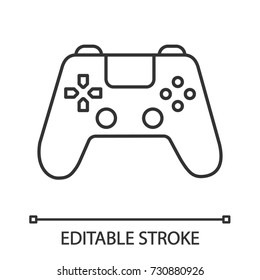 Gamepad linear icon. Thin line illustration. Joystick. Contour symbol. Vector isolated outline drawing. Editable stroke