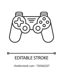 Gamepad linear icon. Thin line illustration. Joystick. Contour symbol. Vector isolated outline drawing. Editable stroke