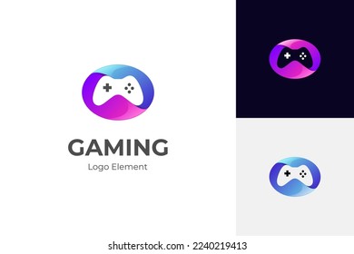 elemento vector del logotipo gamepad. ilustración del logotipo del juego joystick para el videojuego mejor símbolo del logotipo de la compañía