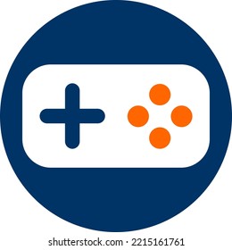 Logo de Gamepad, vector. Logo de Gamepad en naranja y azul sobre un fondo blanco.
