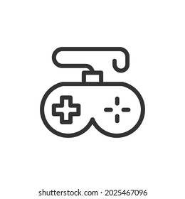 Gamepad minimal line icon. Web stroke symbol design. Gamepad sign isolated on a white background. Premium line icon.