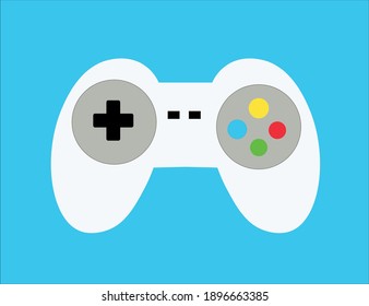 Gamepad on blue background. Vector Icon