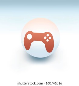 gamepad on white ball, 3d like vector 