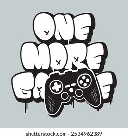 
gamepad and one more game graffiti on gray background